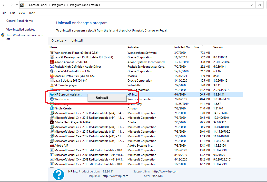 Tips-to-improve-PC-Perfomance-3.2 uninstall a program